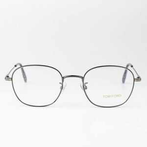 Tom Ford Women Eyeglasses Shiny Gunmetal Blue Block Round FT5790-K/O 008